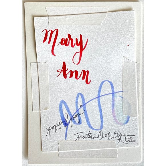 Poppy Pop - Original Wall Art Handmade Watercolor Pastel Artist Signed Frame Rea - Picture 7 of 7